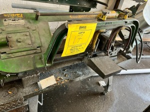 WELLS MACHINE CO MODEL 8 METAL CUTTING BAND SAW WITH ROLLING BASE - SERIAL No. 18947