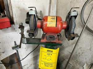 DAYTON 8'' DUAL HEAD BENCH GRINDER WITH STAND