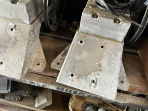 METAL SHELF WITH CONTENTS - PVC, ROLLERS, ETC
