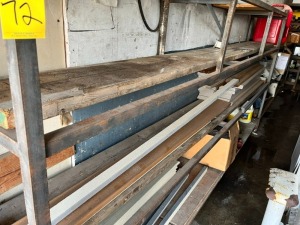 METAL SHELVING UNIT WITH CONTENTS - PVC, WOOD, ETC