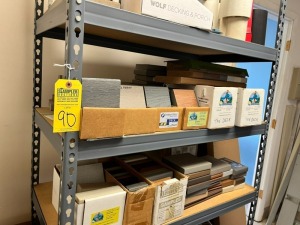 METAL SHELVING UNIT WITH SAMPLES