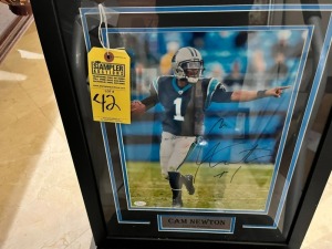 AUTOGRAPHED PICTURE - CAM NEWTON (CERTIFICATE OF AUTHENTICITY)