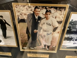 AUTOGRAPHED PICTURE - PHIL RIZZUTO / YOGI BERRA / DON LARSON - YANKEE LEGENDS (CERTIFICATE OF AUTHENTICITY)