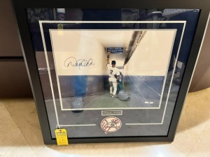 FRAMED AUTOGRAPHED PICTURE - DEREK JETER (CERTIFICATE OF AUTHENTICITY)