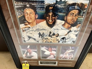 AUTOGRAPHED PICTURE - MICKEY MANTLE, WILLIE MAYS, DUKE SNYDER (WITH CERTIFICATION OF AUTHENTICITY)