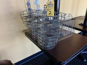 ASSORTED ITEMS - 15- CONDIMENT HOLDERS / 1- MENU HOLDER