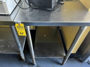 STAINLESS STEEL TABLE WITH LOWER SHELF - 24''x30''