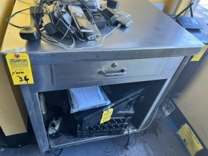 STAINLESS STEEL TABLE WITH DRAWER & LOWER SHELF - 30''x30''