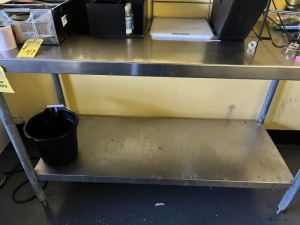 STAINLESS STEEL TABLE WITH LOWER SHELF - 60''x24''