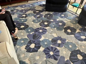 BLUE FLORAL RUG - 13'x10'