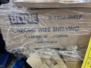 U-LINE CHROME WIRE SHELVING WITH 48x24 SHELVES (NEW)