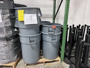 GRAY GARBAGE CANS