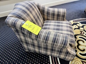 PLAID & UPHOLSTERED CLUB CHAIRS
