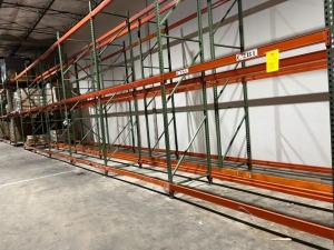 Sections Tear Drop Pallet Racking - 35- 14' Uprights / 187- 8' Beams (Double Row)
