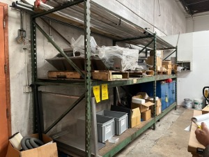 Sections of Contents - New & Used Machine Parts (Contents of 3 Sections Pallet Racking) (No Blue Cabinets or Pipes)
