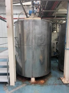 Meller Storage Tank - 6,000lb Capacity - Carbon Steel Coated with Stainless Steel - Mixer - 2008 (***Subject to Bulk Bid - Lot #550***)