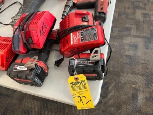 ASSORTED MILWAUKEE DRILLS WITH BATTERIES & CHARGERS