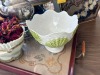 ASSORTED PIECES - LAMP, BOWLS, TEA KETTLE, TRAY - 3