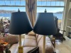 METAL / BRASS LAMPS WITH BLACK SHADES - 2