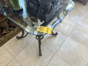 METAL & GLASS END TABLE