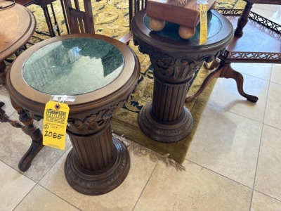 WOOD & STONE COLUMN PEDESTALS