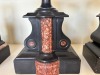 WOOD & MARBLE CANDLE HOLDERS - 3