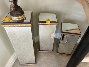 MARBLE / STONE PEDESTALS WITH MIRRORED PANELS