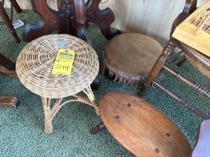 WOOD / WICKER FOOT STOOLS