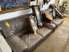 GRAY LEATHER LOVE SEATS - 34.5x70.5x39