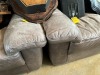 GRAY LEATHER LOVE SEATS - 34.5x70.5x39 - 2