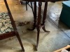 ROUND DARK WOOD TABLE - 27.5x20.5 - 2