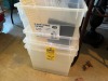 LOT PLASTIC STORAGE BINS - ASSORTED SIZES