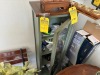 GREEN WOOD CABINET WITH 4 SLOTS & 2 DRAWERS - 52Hx14W