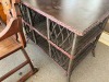 WOOD & WICKER TABLE - 30Hx37W - 2