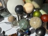 ASSORTED DECOR SPHERES - MARBLE, GLASS, ETC (SOME WITH STANDS) - 3