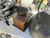 VINTAGE CAST IRON PIECES - SALESMAN SAMPLE STOVE / COFFEE GRINDER / TEA POT - 4