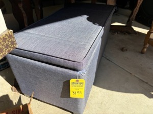 VINYL OTTOMAN WITH STORAGE