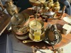 ASSORTED BRASS POTS, DECOR, ETC