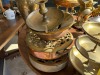 ASSORTED BRASS POTS, DECOR, ETC - 2