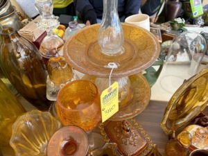 LARGE ORANGE GLASS VASES