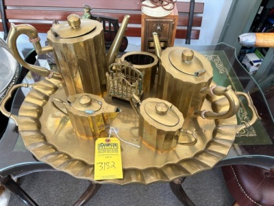 7-PIECE BRASS TEA SET