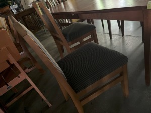 WOOD CHAIRS WITH CUSHION BACK & SEAT