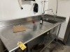 STAINLESS STEEL TABLE WITH SINK & SPRAYER - 72'' ***BUYER MUST SHUT OFF WATER PRIOR TO REMOVAL AND CAP LINES***