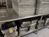 STAINLESS STEEL TABLE WITH SINK & SPRAYER - 8' ***BUYER MUST SHUT OFF WATER PRIOR TO REMOVAL AND CAP LINES***