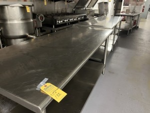 ASSORTED STAINLESS STEEL TABLES - 1- 6' / 1- 8'