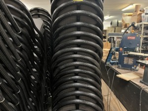 GRAY VINYL STACK CHAIRS