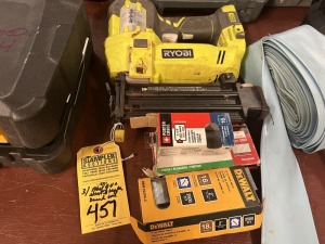 ASSORTED TOOLS - 1- DREMEL / 1- ARROW ELECTRIC STAPLER / 1- RYOBI NAIL GUN (NO BATTERIES)