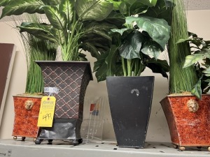 ASSORTED DECOR - ARTIFICIAL PLANTS, BASKETS, ETC