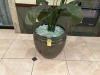 ROUND PLANTERS WITH ARTIFICIAL PLANTS - 24''