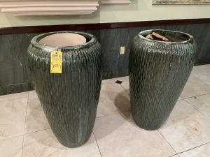 ROUND GREEN PLANTERS - 36''